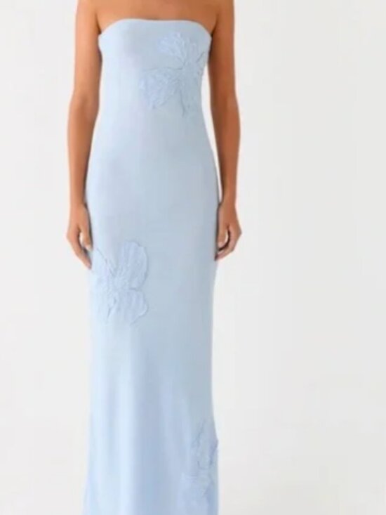 Peppermayo Dresses & Skirts - Peppermayo Sassafras Beaded Flower Strapless Maxi Dress